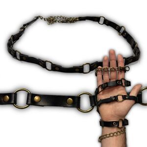 Vintage Industrial O-Ring Studded Chain Belt